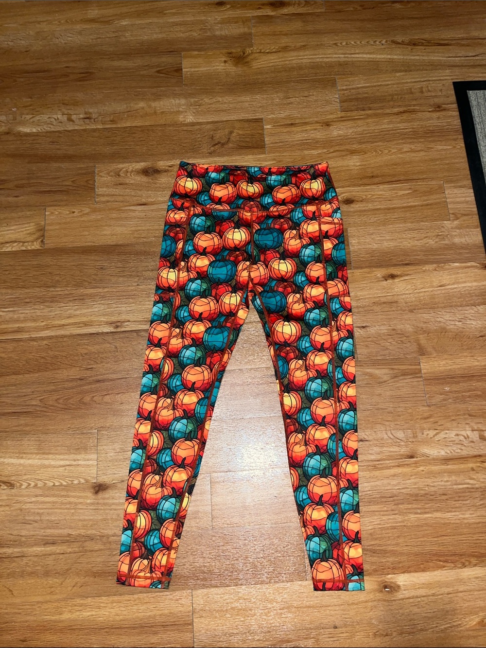 Constantly Varied Gear Orange & Teal Pumpkin Print Leggings